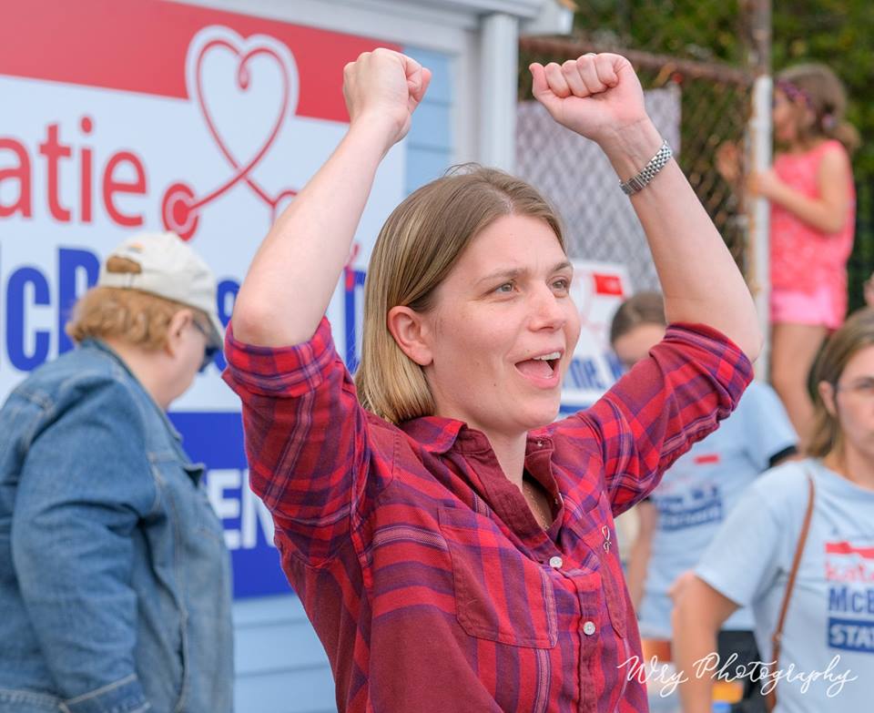 Katie McBrine celebrates the opening of her new office in Weymouth on Sep. 24. Photo by Wry Photography.