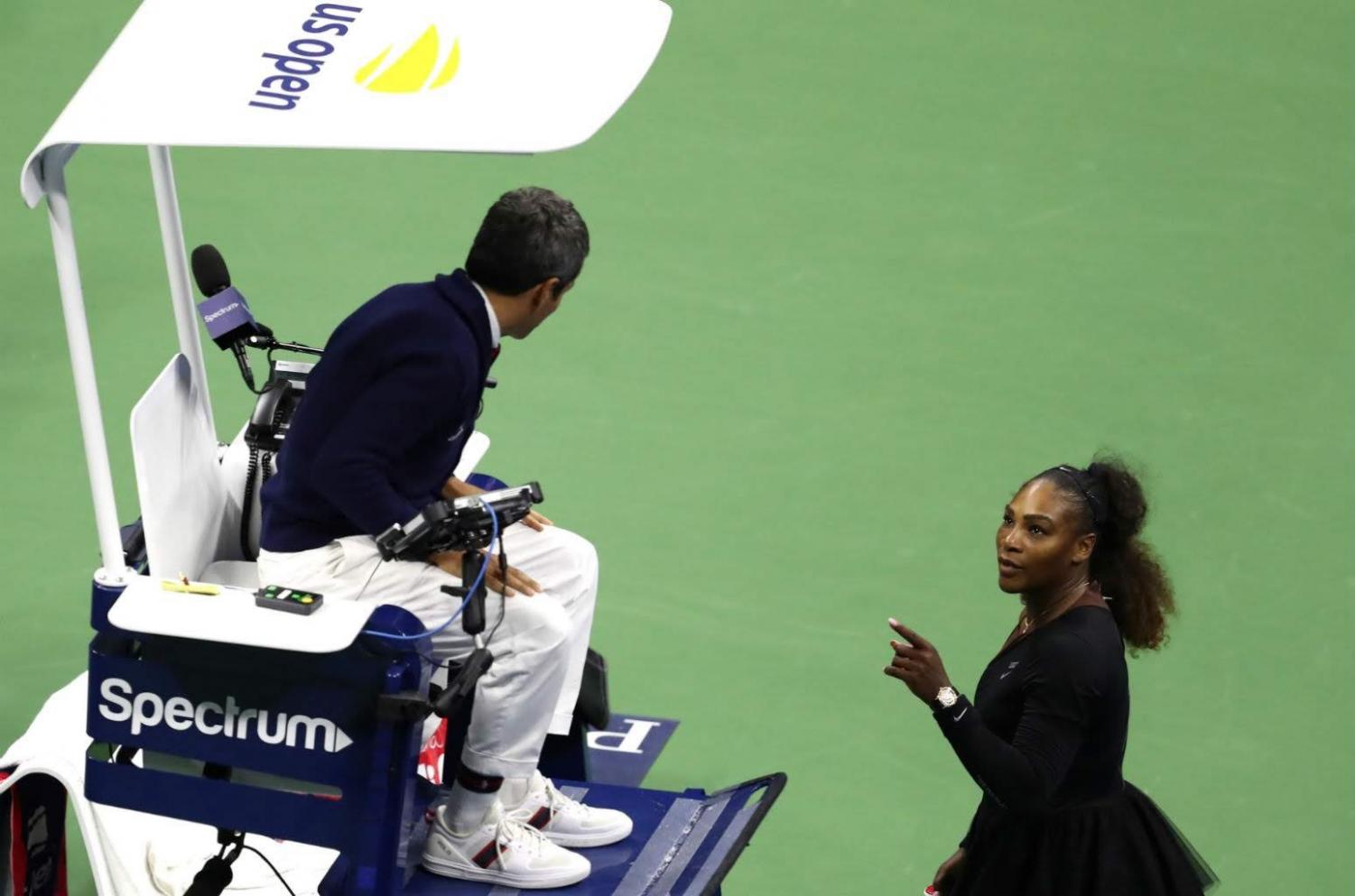 Serena Williams confronts umpire Carlos Ramos for making what she claims to be