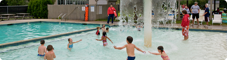 Lifeguards at the YMCA watch over the pool. 