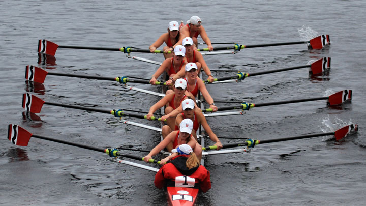 Girls Varsity rowing at the Head of the Charles Regatta