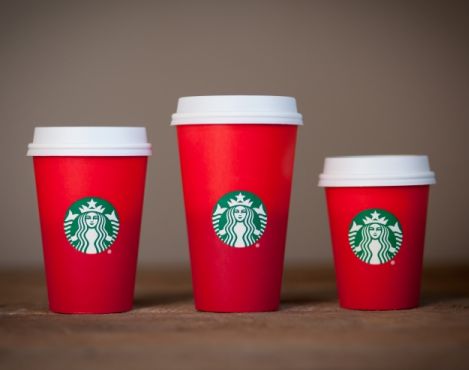 New red Starbucks cups