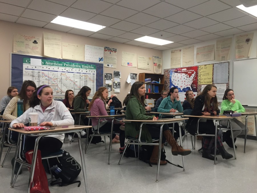 The junior class met early on Wednesday morning to discuss and vote for prom themes.


