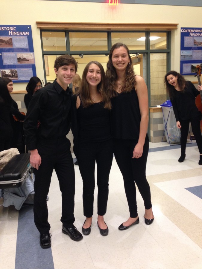 Hannah Kerber, Shira Berkin, and Michael Hill before the concert (photobomb featuring Francesca Corrado)