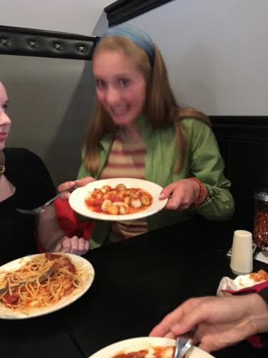 Sophomore Sophie Droster enjoys her gnocchi.