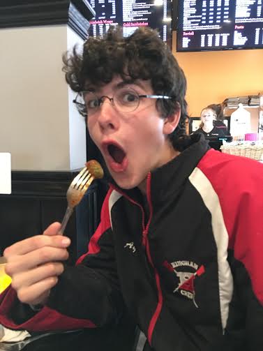 Ethan Ayer takes his first bite!