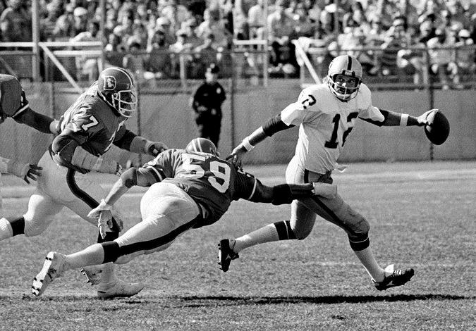 Former Raiders quarterback Ken Stabler, number 12, sadly passed away as a result of CTE.