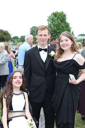 Our Harborlight editors look lovely before heading off to prom. We will miss you guys! (From left to right) Isabel Allen, Addy Stupin and Matt Dwyer.