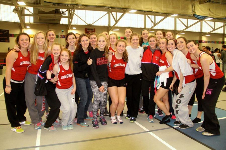 Members+of+the+Hingham+High+indoor+track+and+field+pose+after+winning+the+Division+3+State+relay+championship+at+the+Reggie+Lewis+Center+in+Boston+on+January+17%2C+2016.