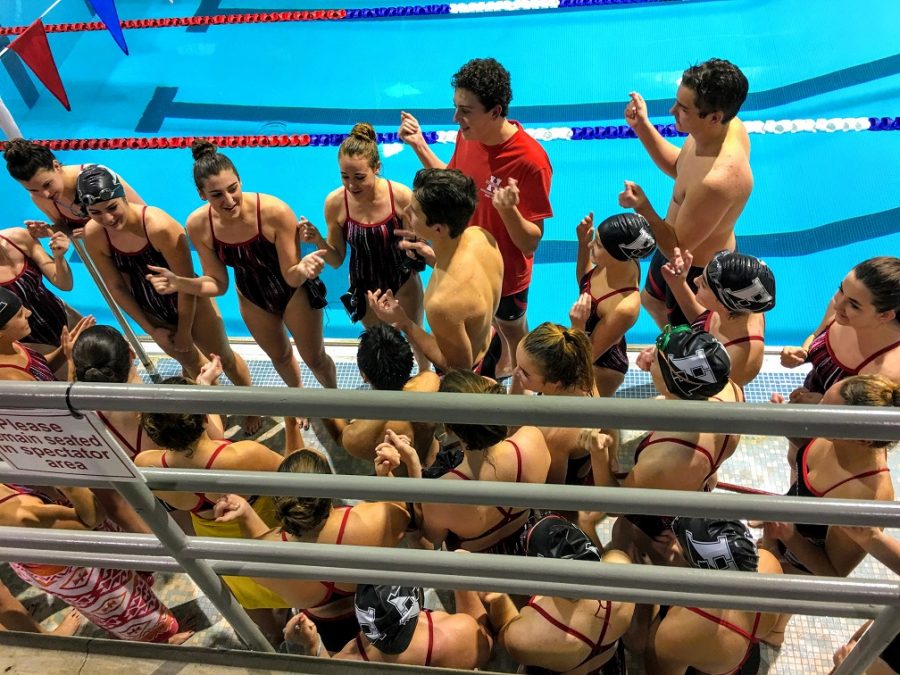 The+swim+teams+does+their+chant+that+they+do+before+every+meet.+