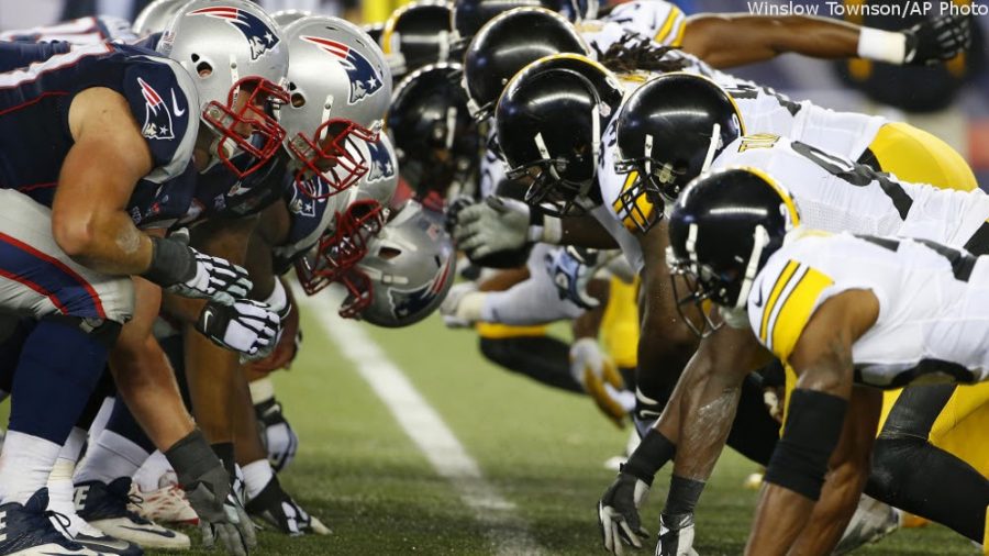 The Patriots facing the Steelers in the AFC championship game.