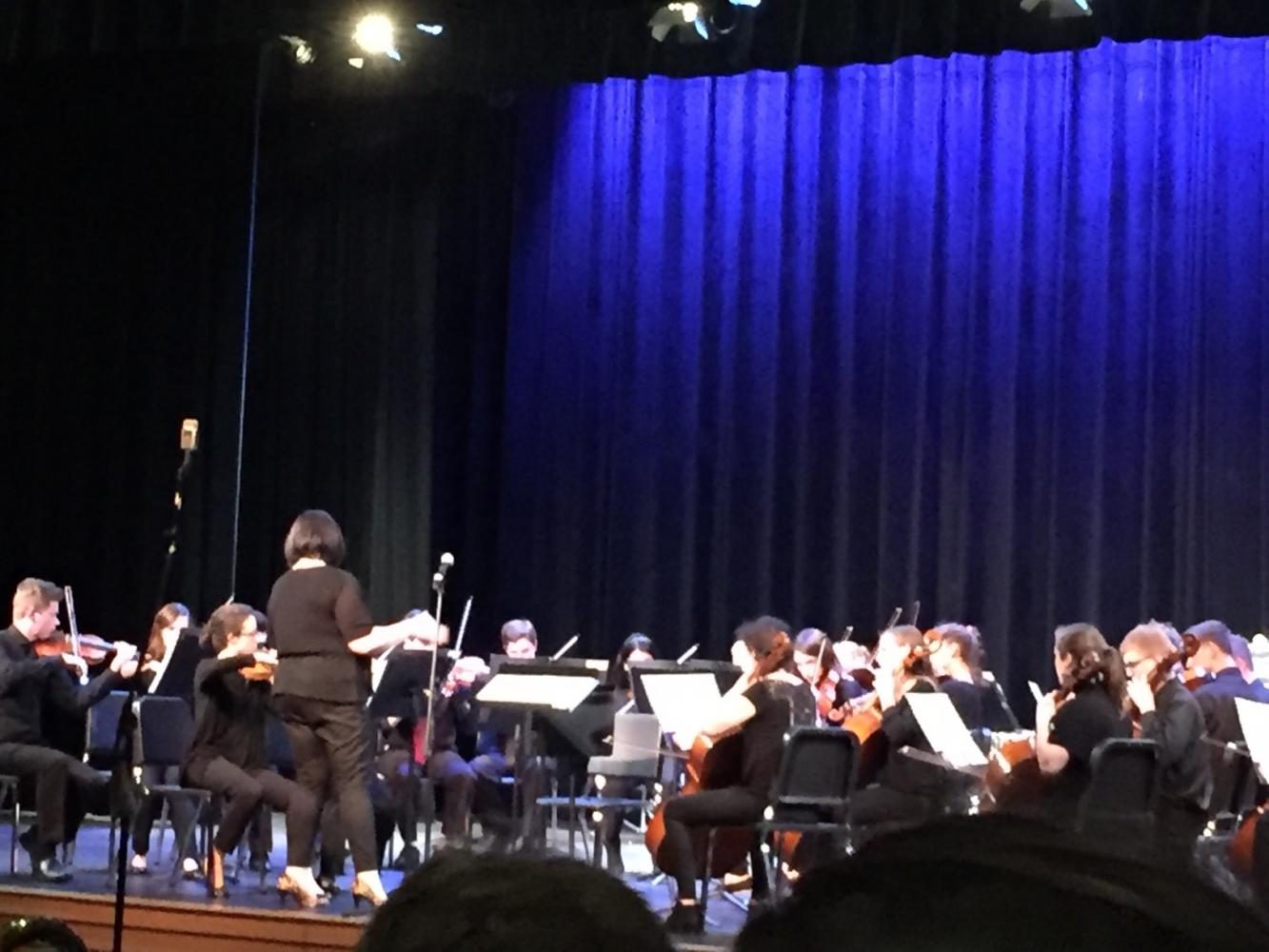 Ms. Sassanos chamber winds stringing the audience along with their encore Pirates of the Caribbean. 