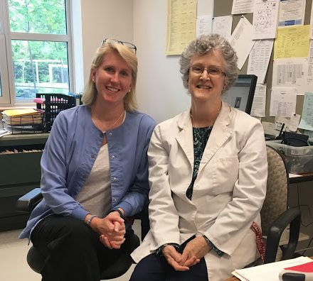 The dynamic duo of Ms. Szyman and Ms. OKeeffe, who will be the full time nurse next year, poses for a picture.