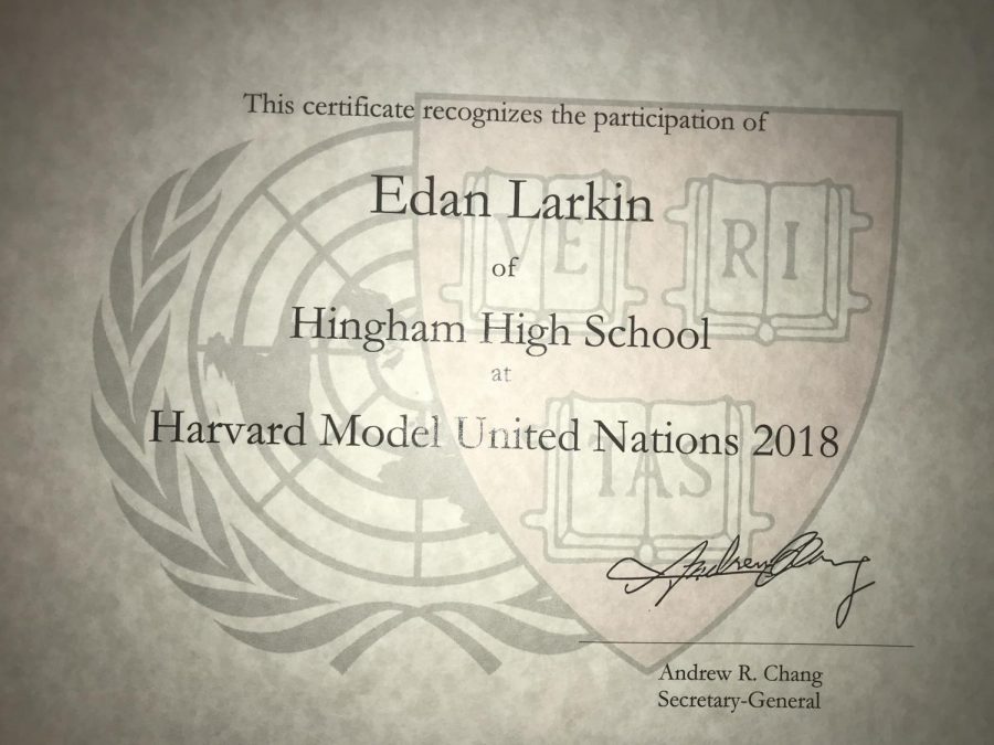 The certificates given to every delegate upon his or her completion of HMUN.