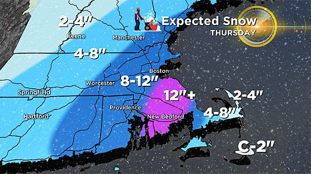 Hingham+received+over+twelve+inches+of+snow+on+Thursday%2C+forcing+Hingham+Public+Schools+to+close+on+Thursday+and+Friday+and+making+the+four+day+school+week+only+two+days.+For+some+students%2C+these+snow+days+made+the+Winter+Vacation+feel+longer+than+others.+%0APhoto+via+CBS+Boston