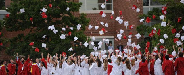 Graduating+classes+have+worn+red+and+white+in+the+past.+Photo+via+hinghamschools.org.