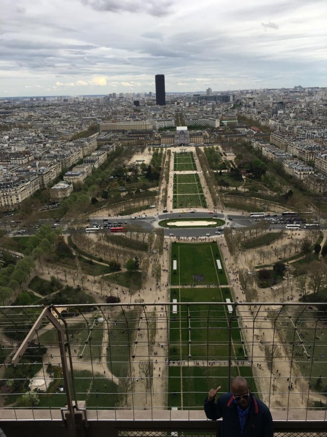 My view of the city of Paris from the top of the Eiffel Tower. 