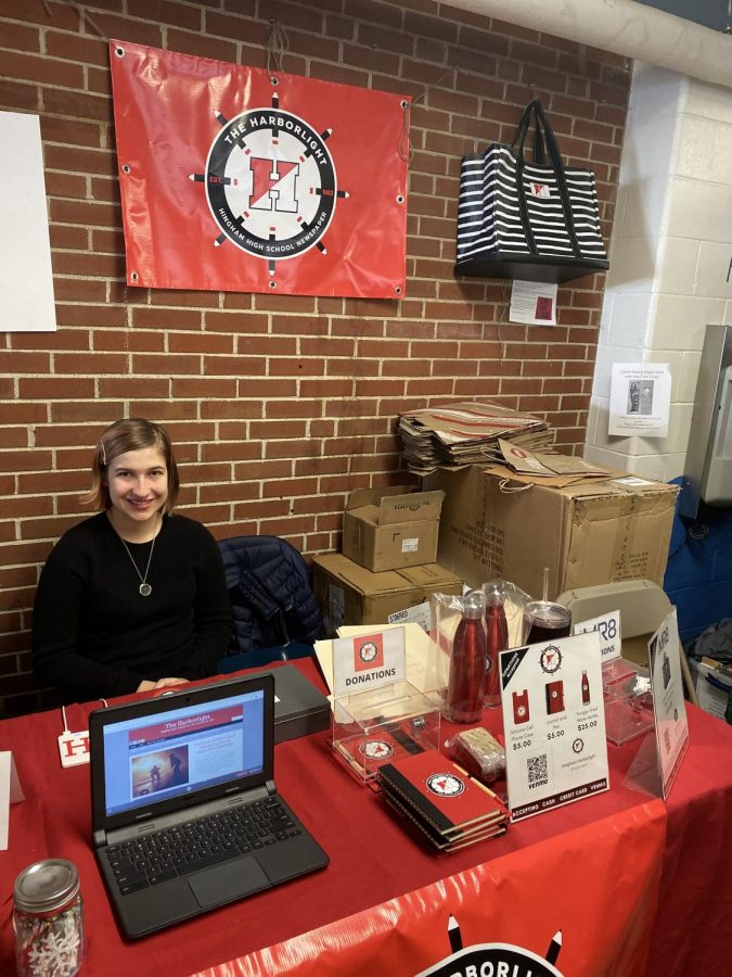 Keely Jordan selling our goods at Holiday Fair at HHS. 