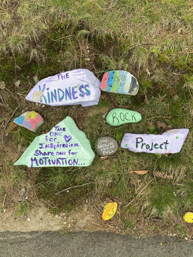 Hingham Residence keeping our community motivated with kindness rocks which line Main street. 