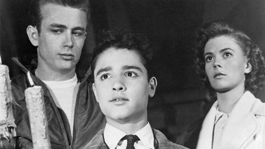 James Dean, Sal Mineo, and Natalie Wood star in the 1955 film Rebel Without a Cause.