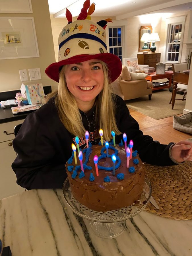 Senior Libby MacPhearson celebrated her eighteenth birthday at home with her family. 