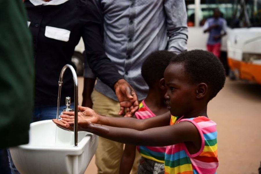 The city of Kigali installed portable hand washing stations all over the city, in hopes of increasing sanitation and fighting the virus.