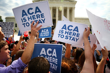 Supporters of the Affordable Care Act outside the Supreme Court in 2015. The Affordable Care Act faced the Supreme Court again this week.