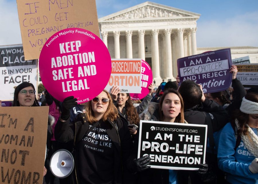 Women, both pro-choice and pro-life, protesting abortion laws in Washington D.C. on January 18th, 2019.