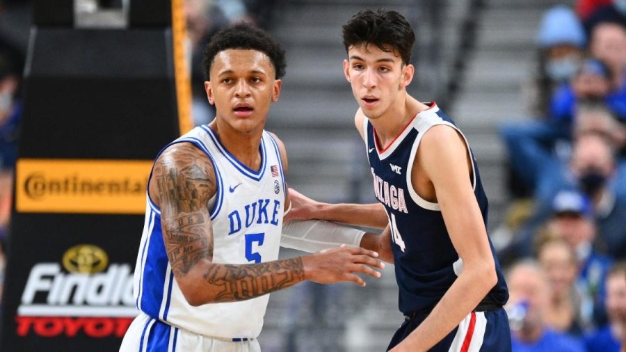 Two of the top NBA draft prospects, Dukes Paolo Banchero and Gonzagas Chet Holmgren, square off in a highly-anticipated early-season matchup between the Blue Devils and the Bulldogs on November 26th, 2021 at the T-Mobile Arena in Las Vegas, Nevada.