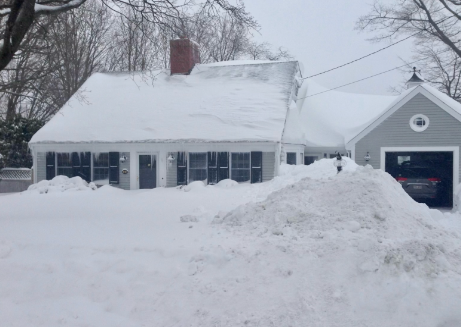 The accumulation of snow following a nearly three-foot snow storm back in 2015