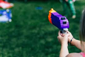 Photo of a watergun, a fake weapon used commonly by seniors during the games.