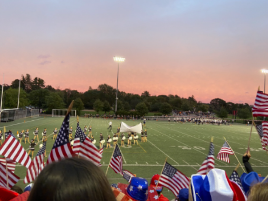 This photo was taken from the student section at one of the HHS football games; the theme was U.S.A.
By: Catherine Flynn