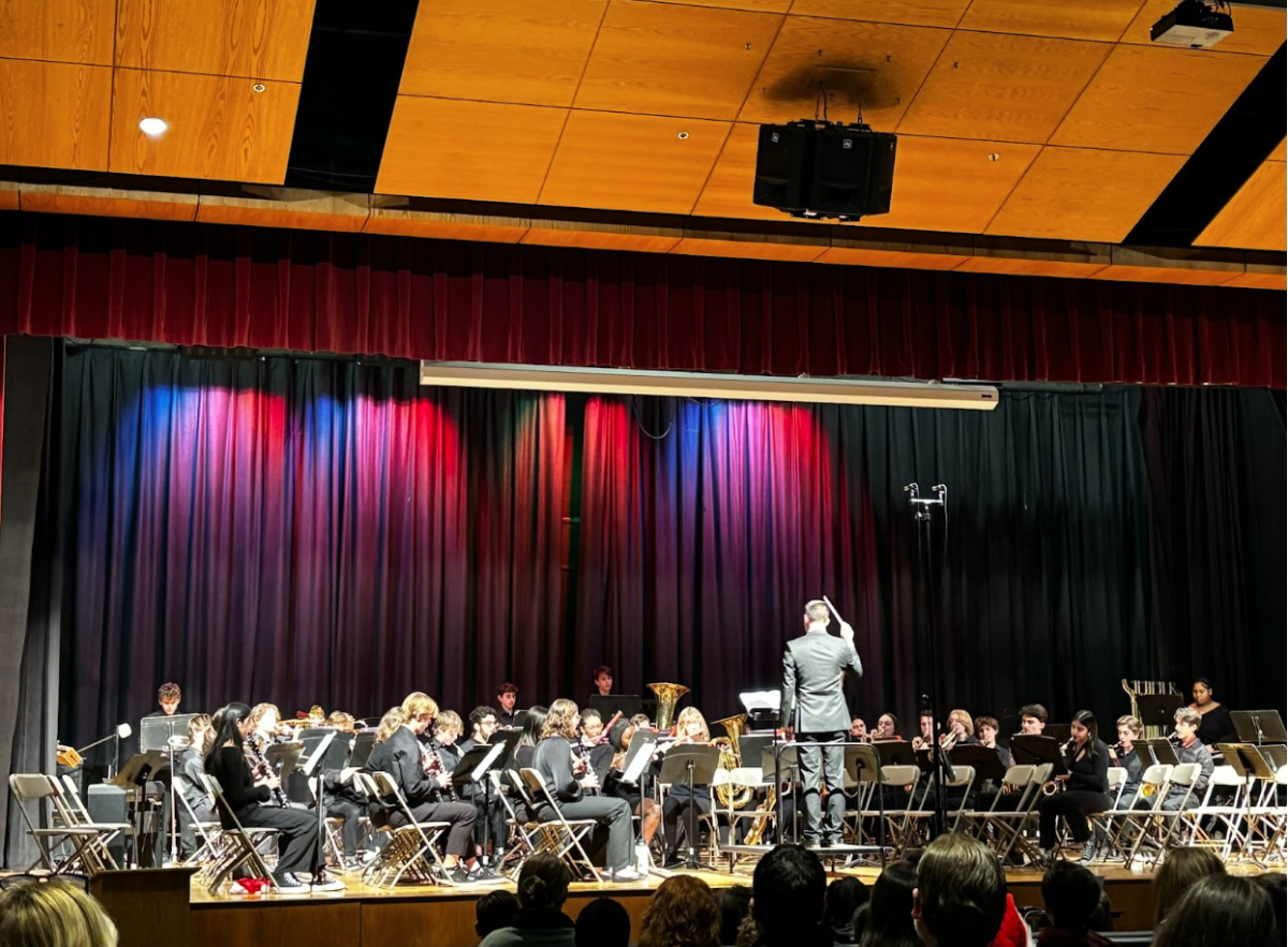 The Hingham High School Wind Ensemble during their concert on Thursday night. Credit: Hingham Music Parents Association

