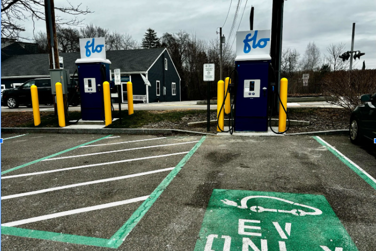 Two Electric Vehicle chargers at the Water St. train station

