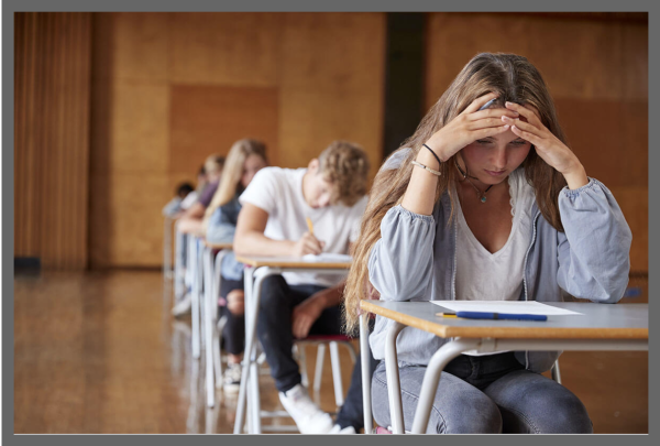 Many students face increased levels of stress as a result of assessments, such as tests and in-class essays (Source: Destinations for Teens, using an image from Adobe Stock Images)