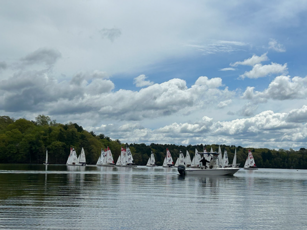Hingham sails in the Donald Greene Memorial Regatta at Lake Cochituate  (Photo Credit: Parker Bradl)
