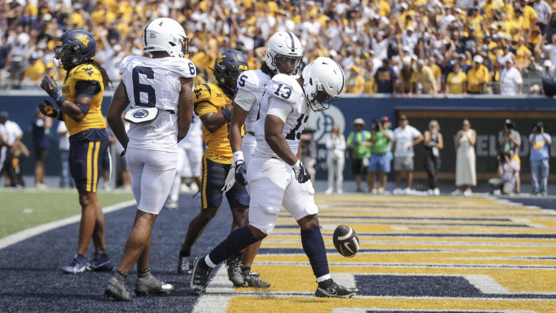 Penn State vs West Virginia week one, with a final score of 34-12.