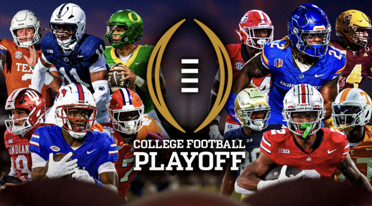 Oregon, Georgia, Boise State, Arizona State, Texas, Penn State, Notre Dame, Ohio State, Tennessee, Indiana, SMU, and Clemosn will enter the first ever 12 team college football playoff.