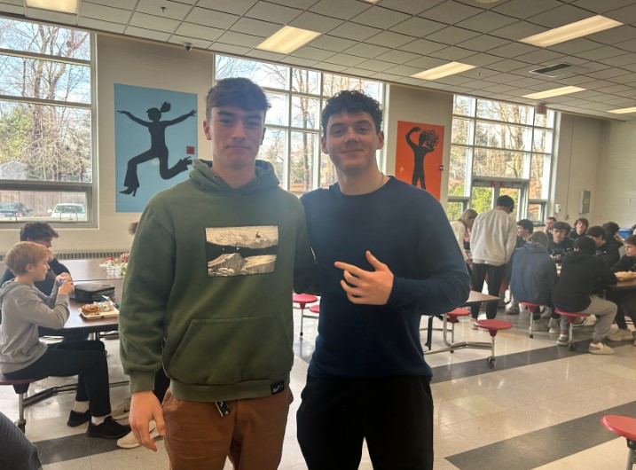 Club founders Teddy Anderson (left) and Jack Germian (right) proudly approach lunch tables to spread awareness of the Hope Club. Photo Creds: Jake Varholak December 17, 2024

