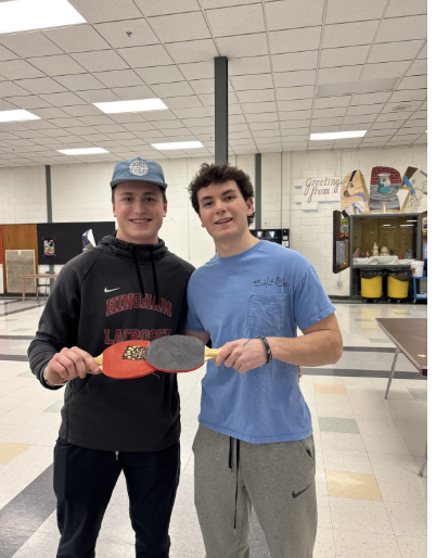 Ping pong tournament winners Patrick Browne and Owen Packard celebrating their win!