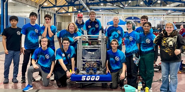 The HHS robotics team proudly earned the “Innovation in Control” award at the recent URI Tournament.
