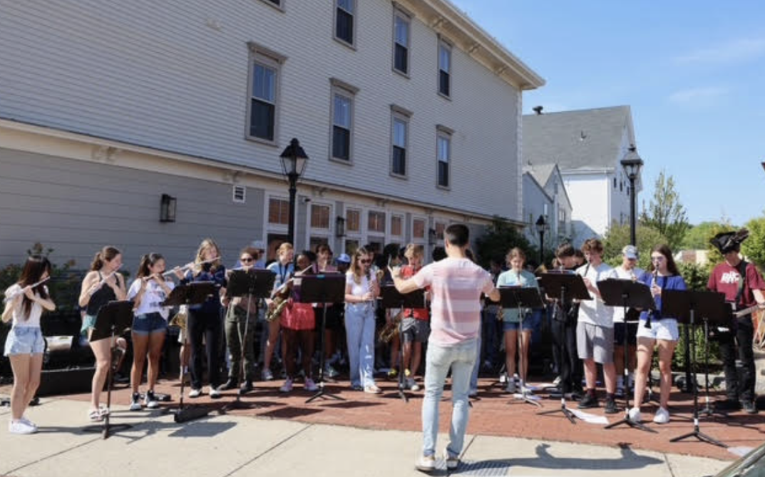 The HHS band plays at Downtown in Bloom May 3, 2025. 