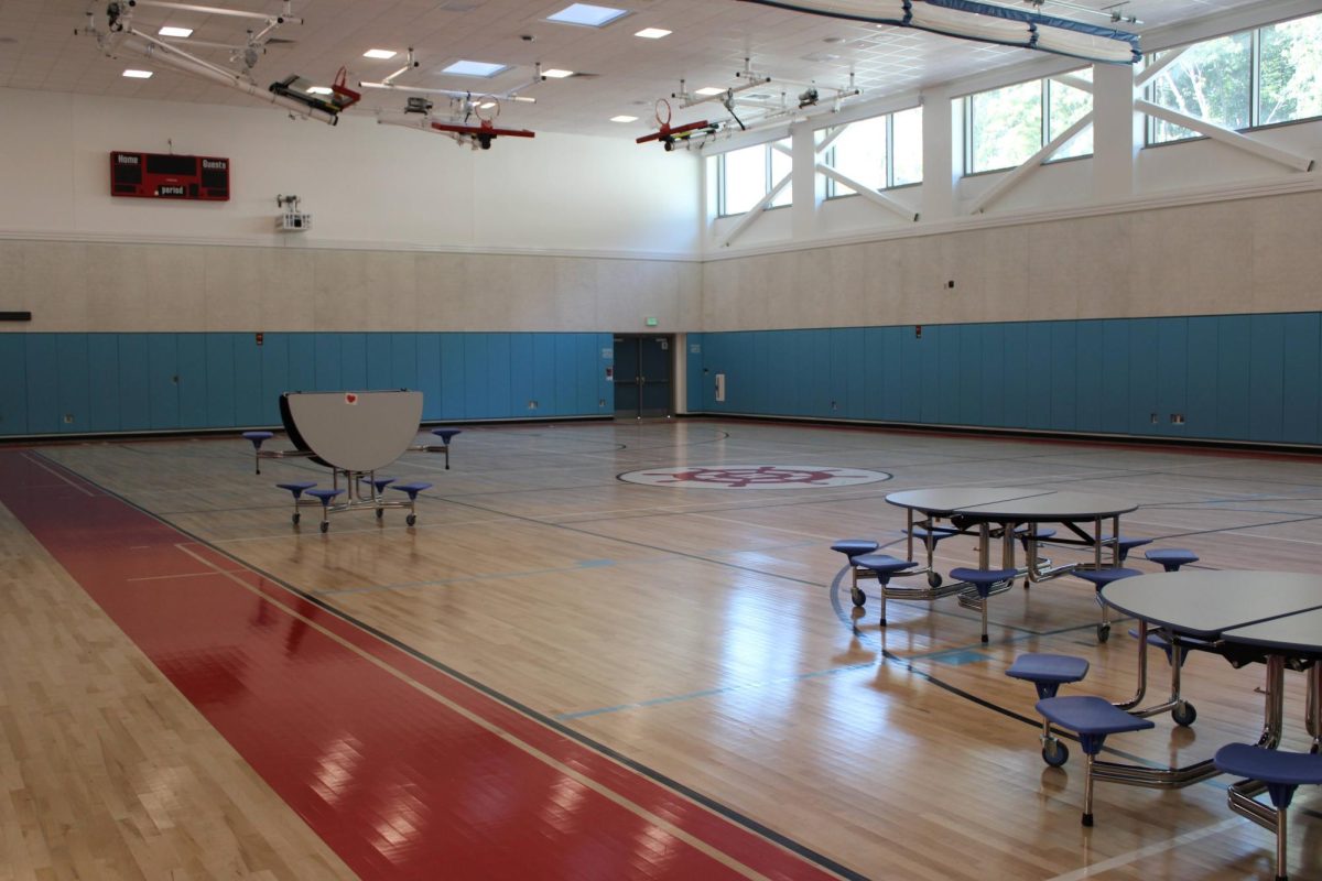 The new gymnasium offers rays of natural light. 