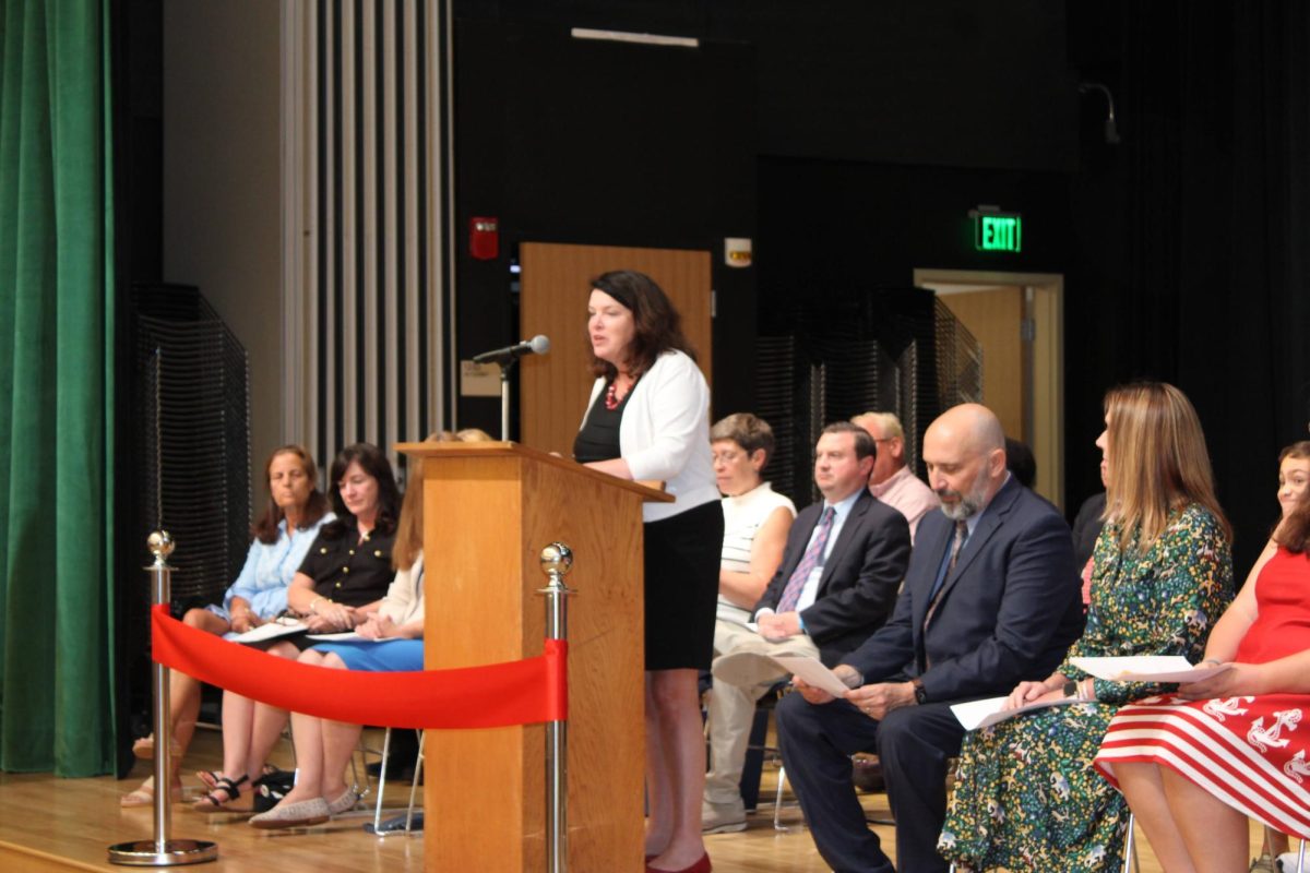 Superintendent Katie Roberts greeted the audience and welcomed the guest speakers. 