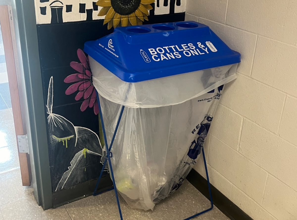 HHS lines the hallways with ample recycling bins that students can use. 
