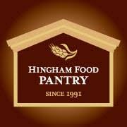 The logo of the Hingham Food Pantry, indicating that they have helped families in need since 1991.