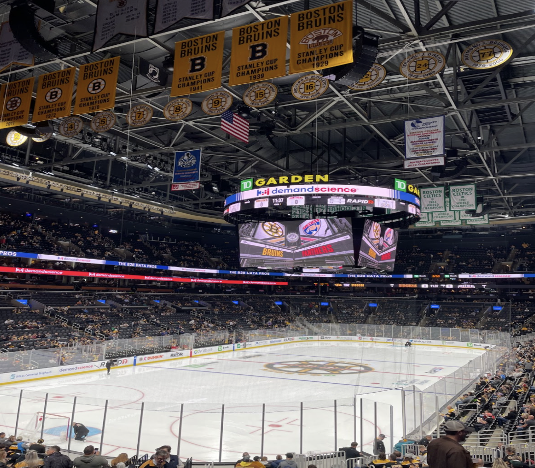 The ice at TD Garden before the Boston Bruins take on the Florida Panthers.