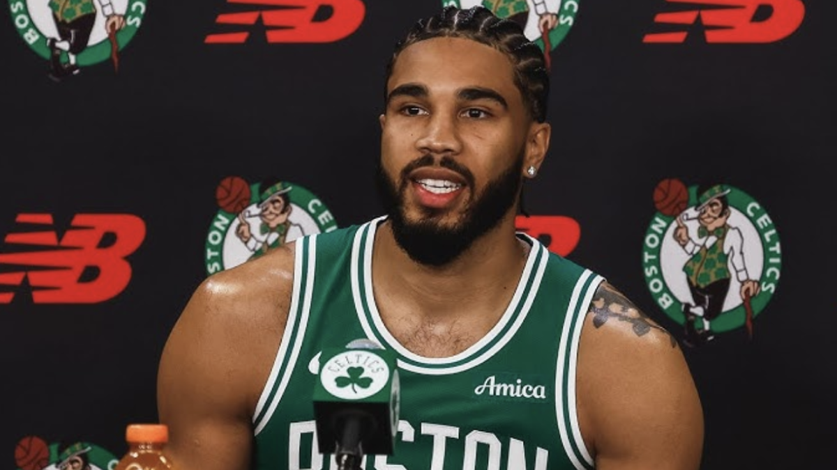 Jason Tatum addresses his road to recovery at the Celtics Media Day Press Conference at Auerbach Center on September 29th.