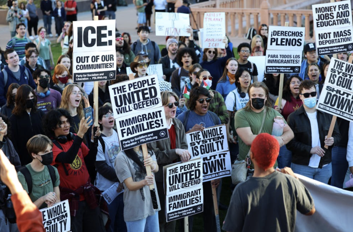 Students at Arizona State University organize an anti-ice protest on January 20, 2026.