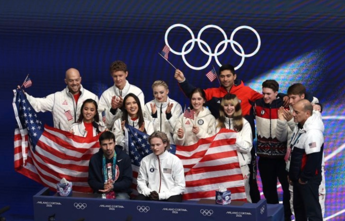 Team USA shows their pride at the Milan Winter Olympics.