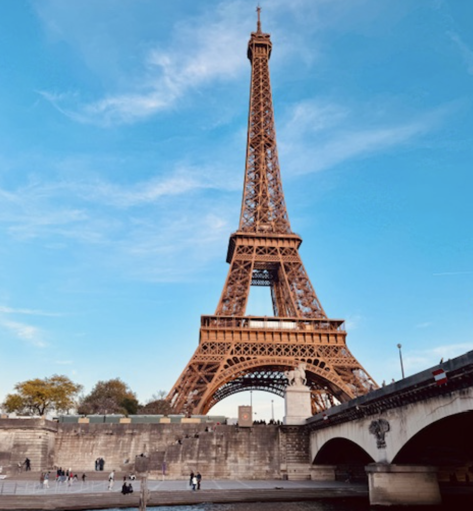 The Eiffel Tower stands tall in Paris, France. 
